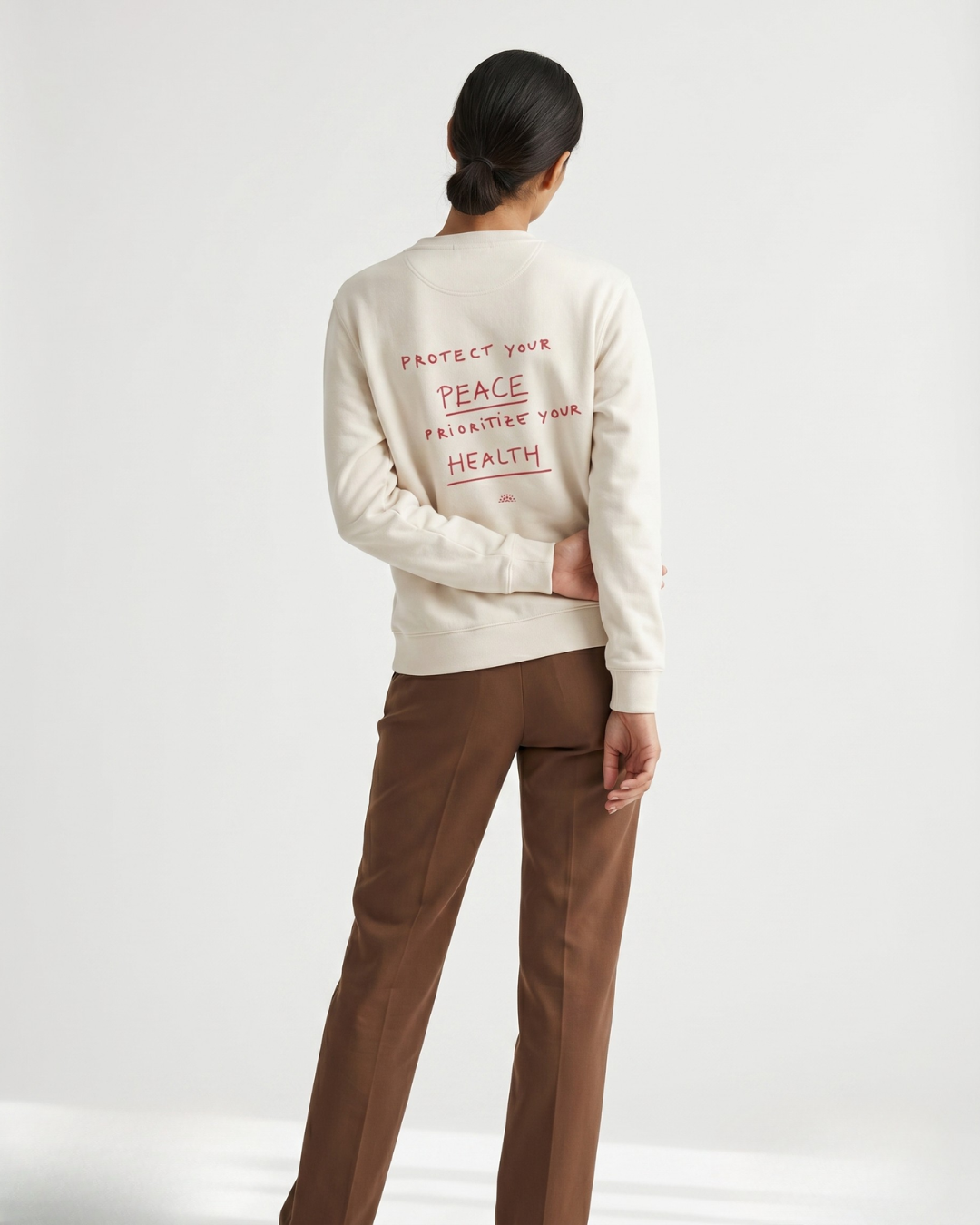 Sweatshirt Crewneck "Protect your peace. Prioritize your health."