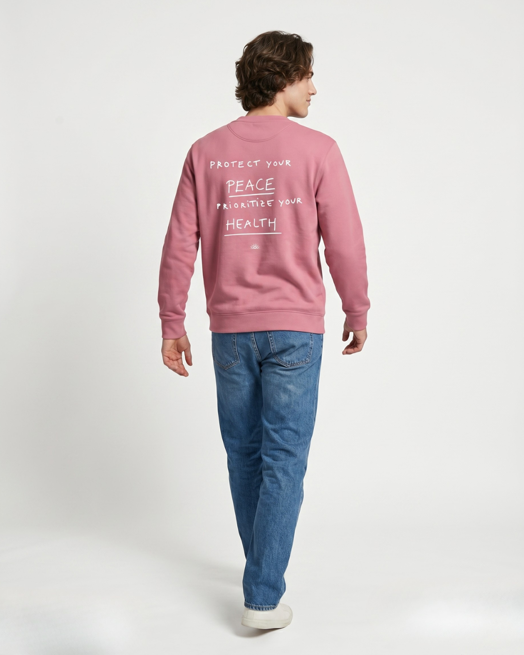 Sweatshirt Crewneck "Protect your peace. Prioritize your health."
